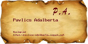 Pavlics Adalberta névjegykártya